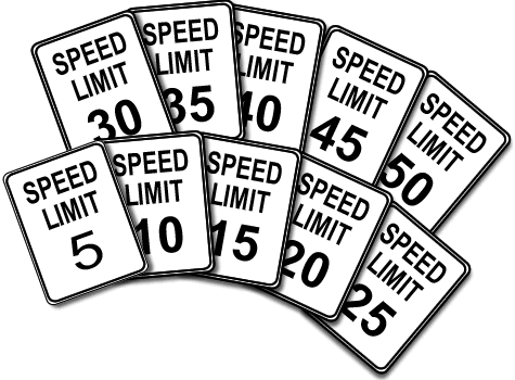 cartoon speed limit sign