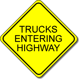 Como Signs » Trucks Entering Highway (24×24)